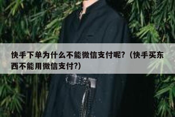 快手下单为什么不能微信支付呢?（快手买东西不能用微信支付?） 第1张