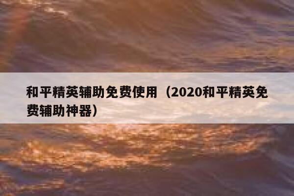 和平精英辅助免费使用（2020和平精英免费辅助神器） 第1张