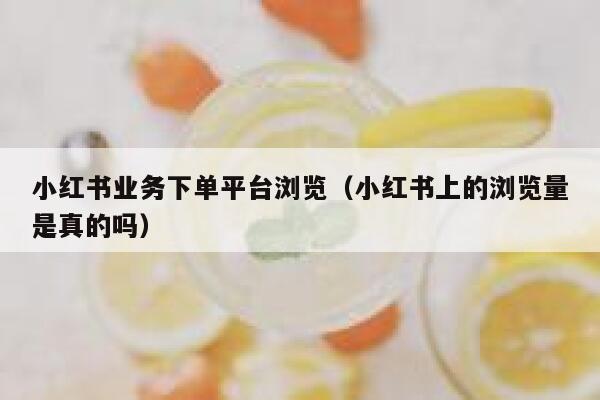 小红书业务下单平台浏览（小红书上的浏览量是真的吗） 第1张