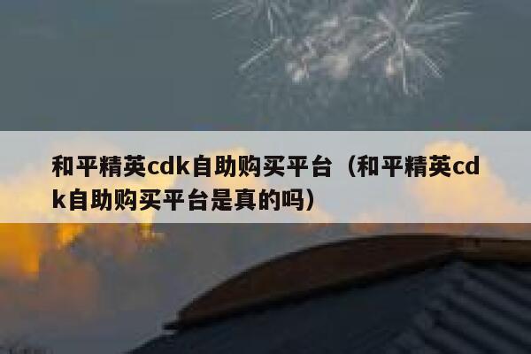 和平精英cdk自助购买平台（和平精英cdk自助购买平台是真的吗） 第1张