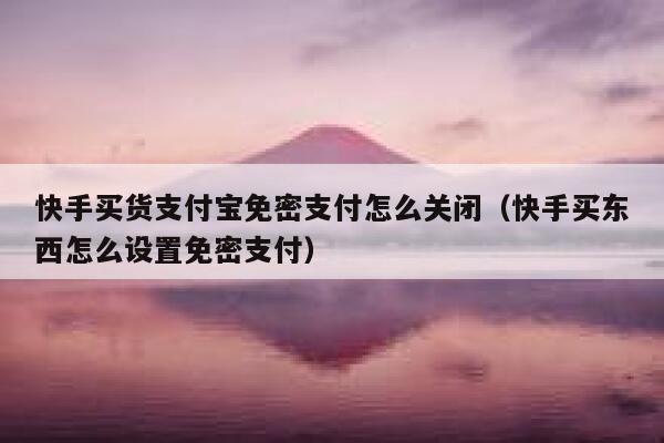 快手买货支付宝免密支付怎么关闭（快手买东西怎么设置免密支付） 第1张
