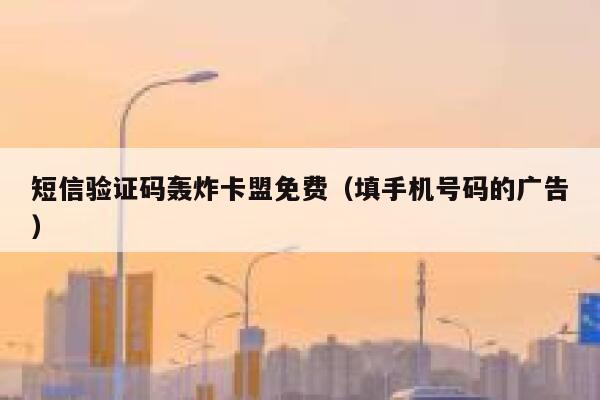 短信验证码轰炸卡盟免费（填手机号码的广告） 第1张