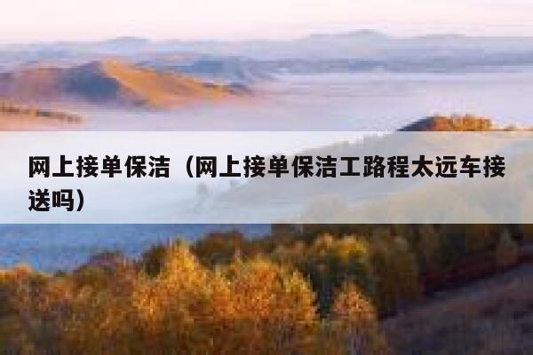 网上接单保洁（网上接单保洁工路程太远车接送吗） 第1张