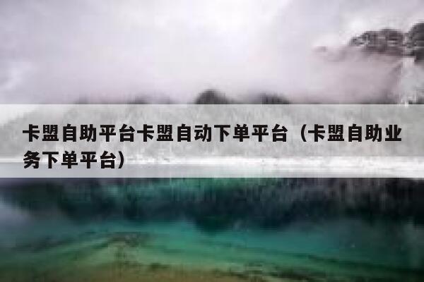 卡盟自助平台卡盟自动下单平台（卡盟自助业务下单平台） 第1张