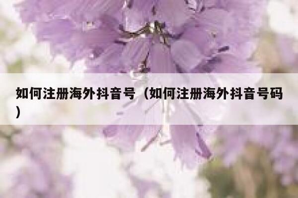 如何注册海外抖音号（如何注册海外抖音号码） 第1张