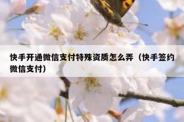 快手开通微信支付特殊资质怎么弄（快手签约微信支付） 第1张