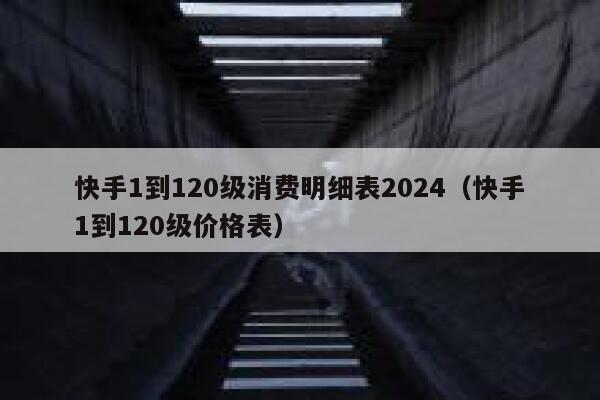 快手1到120级消费明细表2024（快手1到120级价格表） 第1张