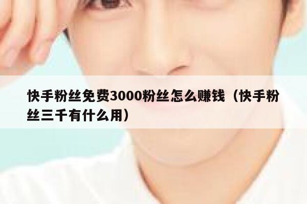 快手粉丝免费3000粉丝怎么赚钱（快手粉丝三千有什么用） 第1张