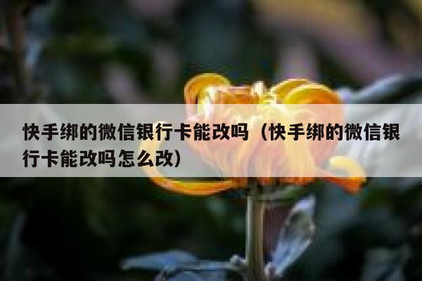 快手绑的微信银行卡能改吗（快手绑的微信银行卡能改吗怎么改） 第1张