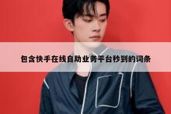 包含快手在线自助业务平台秒到的词条 第1张