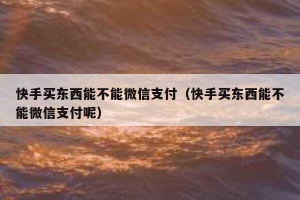 快手买东西能不能微信支付（快手买东西能不能微信支付呢） 第1张