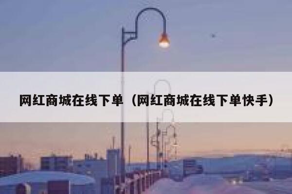 网红商城在线下单（网红商城在线下单快手） 第1张