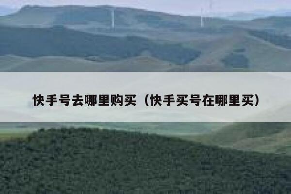 快手号去哪里购买（快手买号在哪里买） 第1张