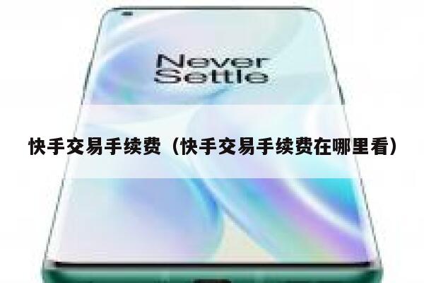 快手交易手续费（快手交易手续费在哪里看） 第1张