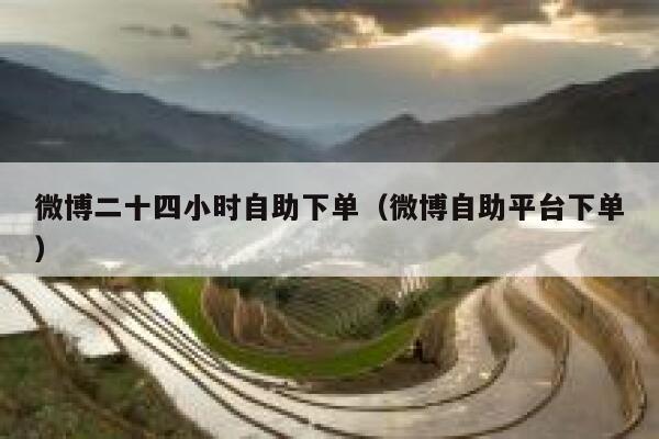 微博二十四小时自助下单(微博自助平台下单) 第1张 微博二十四小时自助下单(微博自助平台下单) 第1张