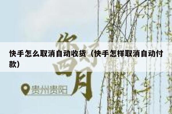 快手怎么取消自动收货（快手怎样取消自动付款） 第1张