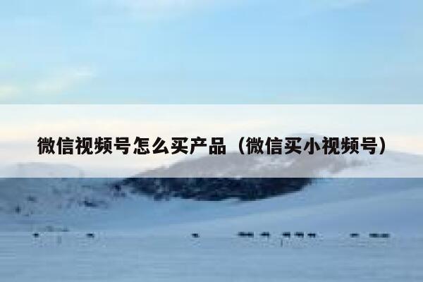 微信视频号怎么买产品（微信买小视频号） 第1张