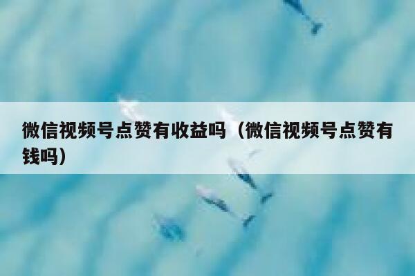 微信视频号点赞有收益吗（微信视频号点赞有钱吗） 第1张