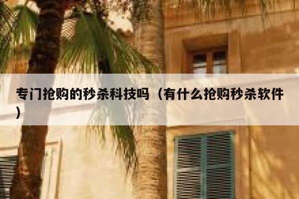 专门抢购的秒杀科技吗（有什么抢购秒杀软件） 第1张