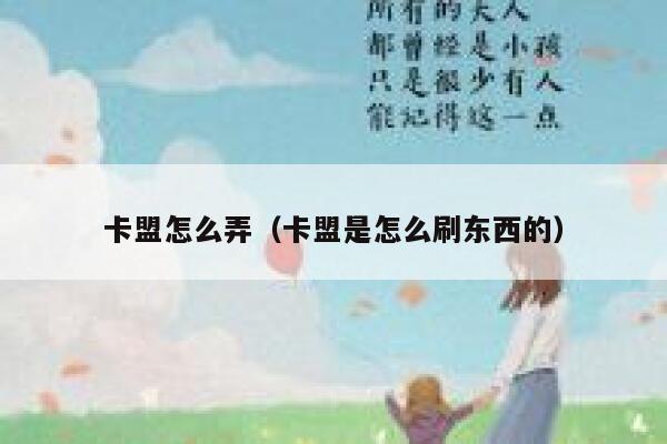 卡盟怎么弄（卡盟是怎么刷东西的） 第1张