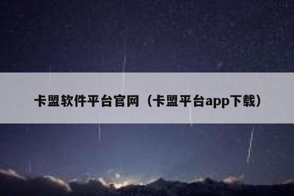卡盟软件平台官网（卡盟平台app下载） 第1张