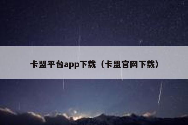 卡盟平台app下载（卡盟官网下载） 第1张