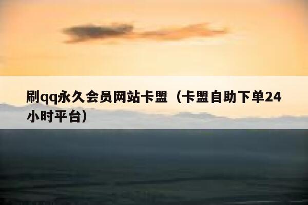 刷qq永久会员网站卡盟（卡盟自助下单24小时平台） 第1张