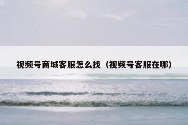 视频号商城客服怎么找（视频号客服在哪） 第1张