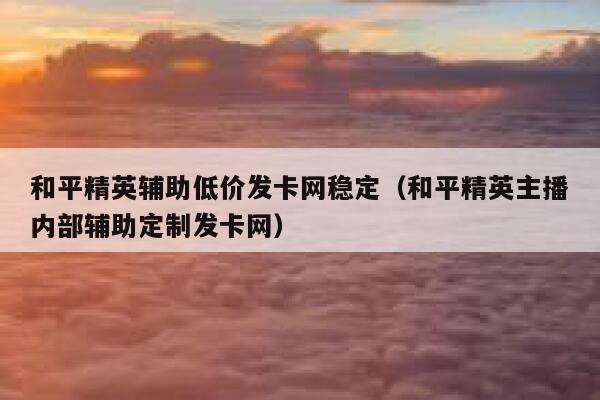 和平精英辅助低价发卡网稳定（和平精英主播内部辅助定制发卡网） 第1张