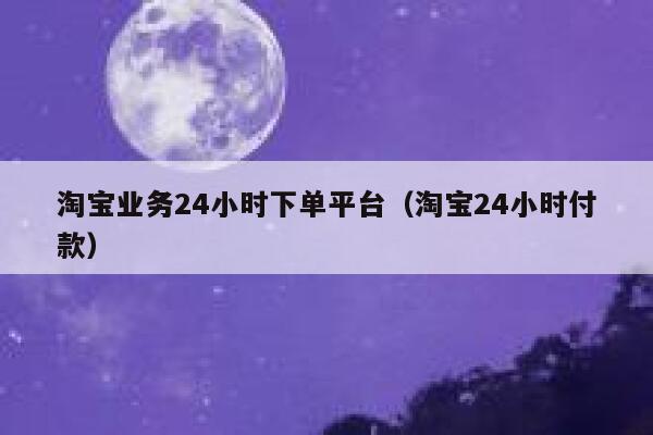 淘宝业务24小时下单平台（淘宝24小时付款） 第1张