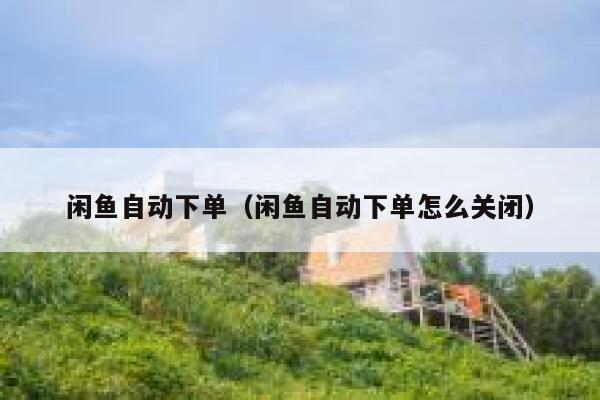 闲鱼自动下单（闲鱼自动下单怎么关闭） 第1张