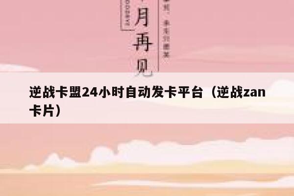逆战卡盟24小时自动发卡平台（逆战zan卡片） 第1张