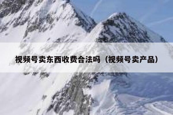 视频号卖东西收费合法吗（视频号卖产品） 第1张