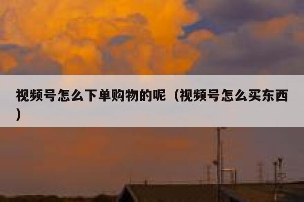 视频号怎么下单购物的呢(视频号怎么买东西) 第1张 视频号怎么下单购物的呢(视频号怎么买东西) 第1张