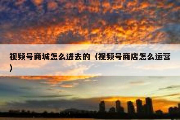 视频号商城怎么进去的（视频号商店怎么运营） 第1张