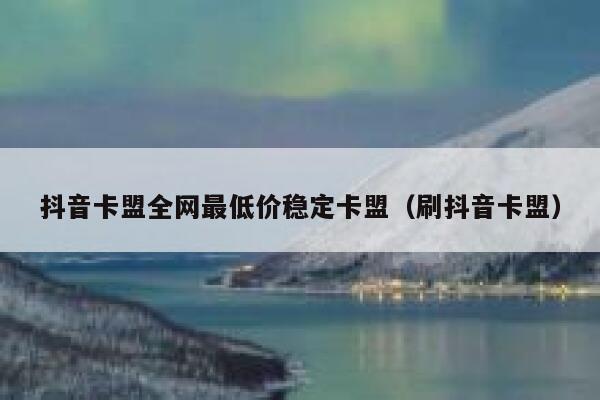 抖音卡盟全网最低价稳定卡盟（刷抖音卡盟） 第1张