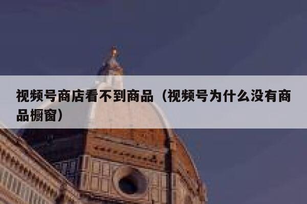 视频号商店看不到商品（视频号为什么没有商品橱窗） 第1张