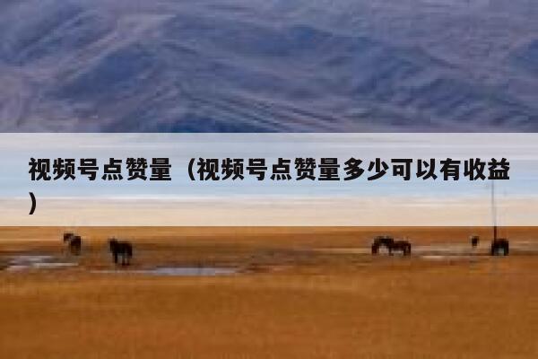 视频号点赞量（视频号点赞量多少可以有收益） 第1张