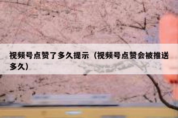 视频号点赞了多久提示（视频号点赞会被推送多久） 第1张
