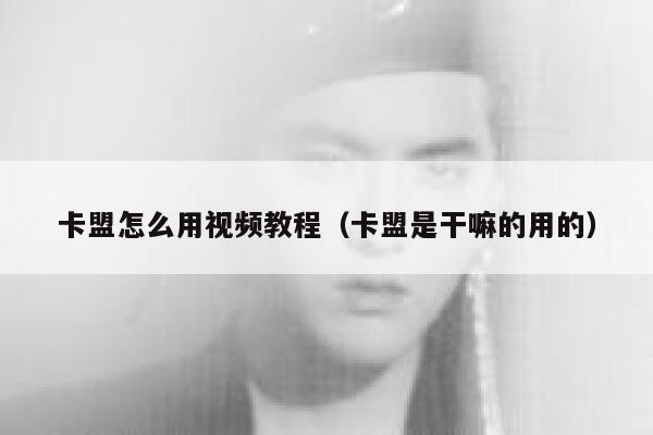卡盟怎么用视频教程（卡盟是干嘛的用的） 第1张