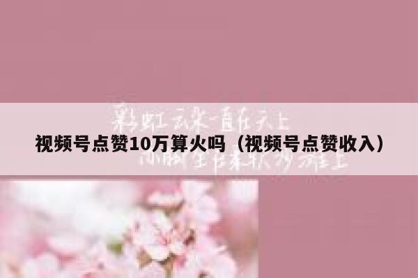 视频号点赞10万算火吗（视频号点赞收入） 第1张
