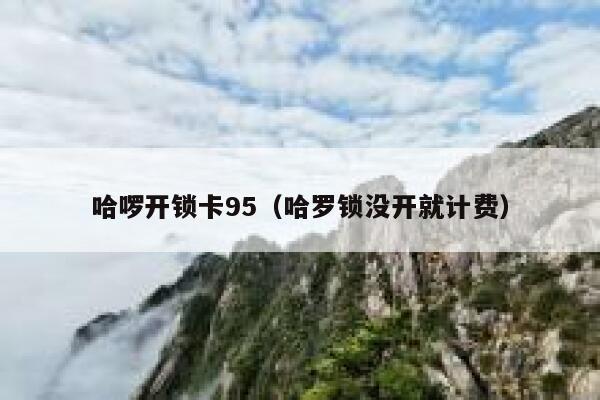 哈啰开锁卡95（哈罗锁没开就计费） 第1张