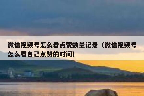 微信视频号怎么看点赞数量记录（微信视频号怎么看自己点赞的时间） 第1张