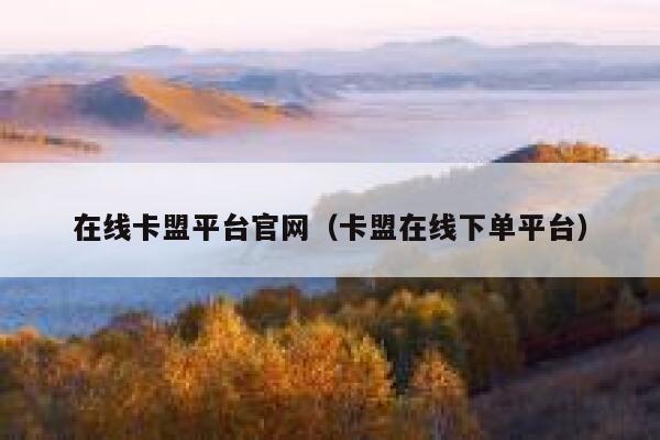 在线卡盟平台官网（卡盟在线下单平台） 第1张
