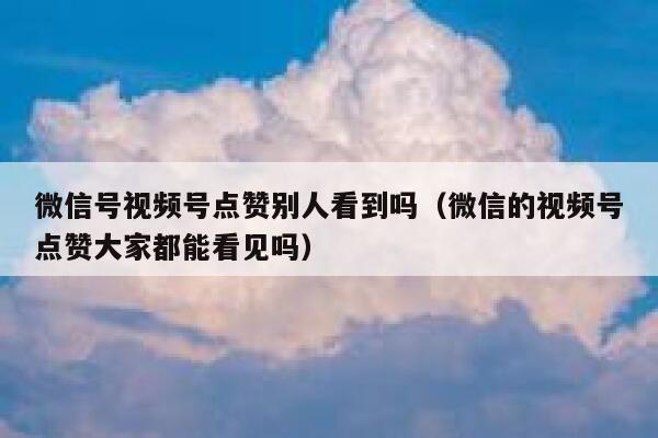 微信号视频号点赞别人看到吗（微信的视频号点赞大家都能看见吗） 第1张