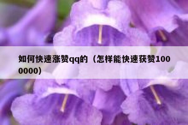 如何快速涨赞qq的（怎样能快速获赞1000000） 第1张