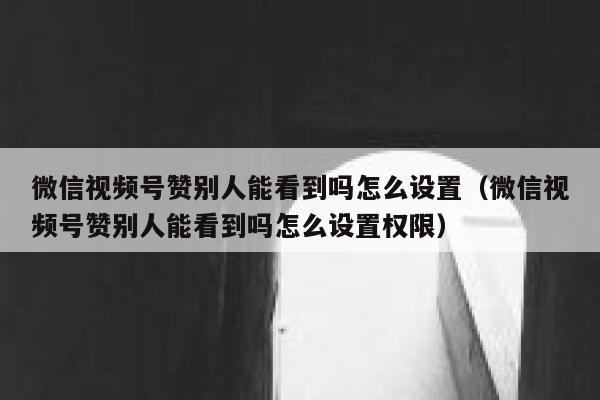 微信视频号赞别人能看到吗怎么设置（微信视频号赞别人能看到吗怎么设置权限） 第1张