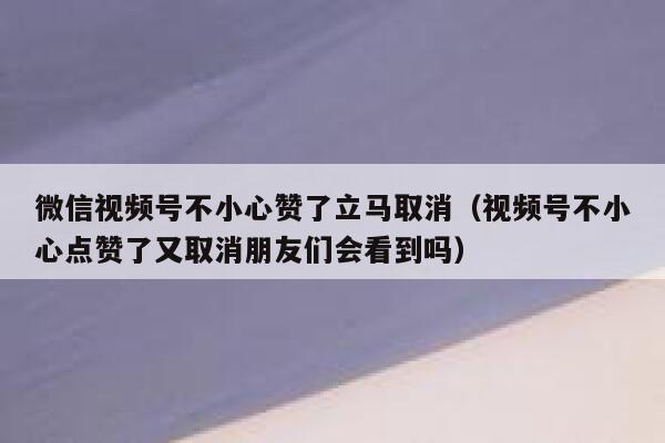 微信视频号不小心赞了立马取消（视频号不小心点赞了又取消朋友们会看到吗） 第1张
