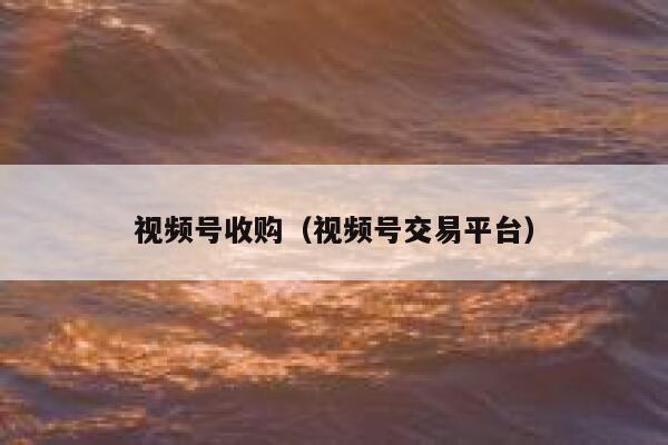 视频号收购（视频号交易平台） 第1张