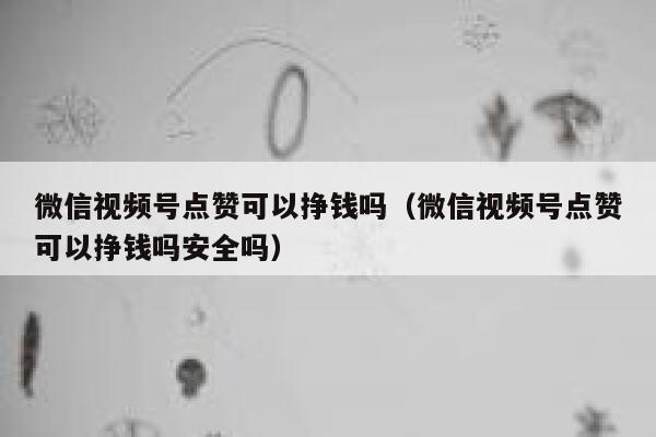 微信视频号点赞可以挣钱吗（微信视频号点赞可以挣钱吗安全吗） 第1张